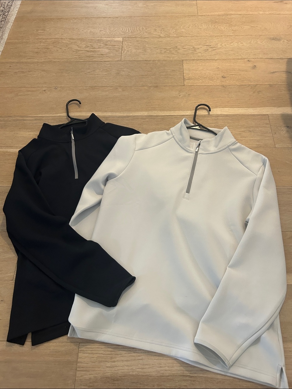 Kirkland Signature White and Light Gray Half-Zip Pullover bundle